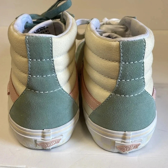 Vans Off The Wall Atlas 2 Green Pink Beige High Top Skateboard Athletic Shoes main image 10